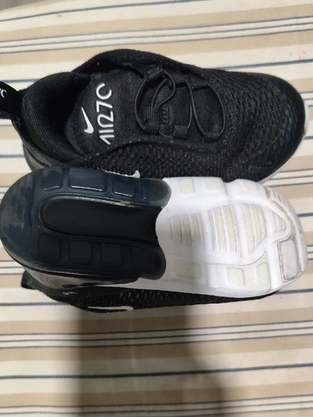 Nike Black Mesh Athletic Slip-On Sneakers with White Soles